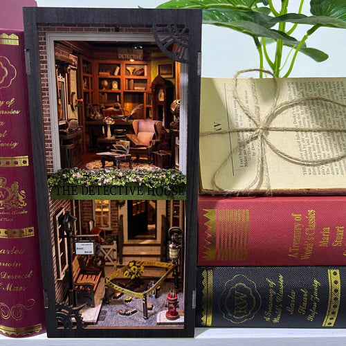 DIY Booknook Kit Book Nook Diorama Miniature Assembly Wooden