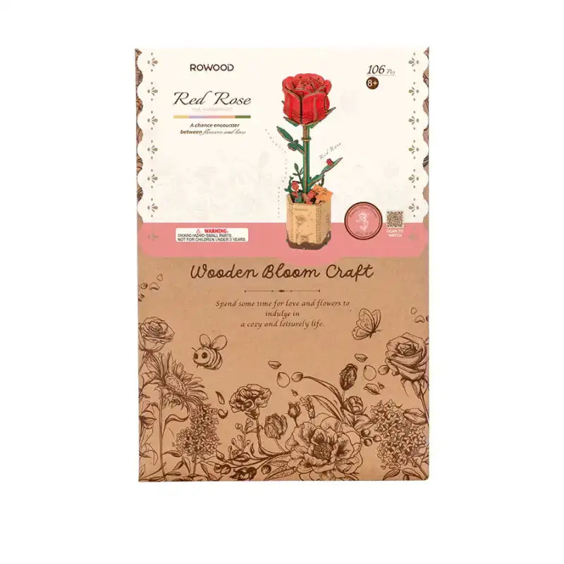 3D Wooden Red Flower Puzzle