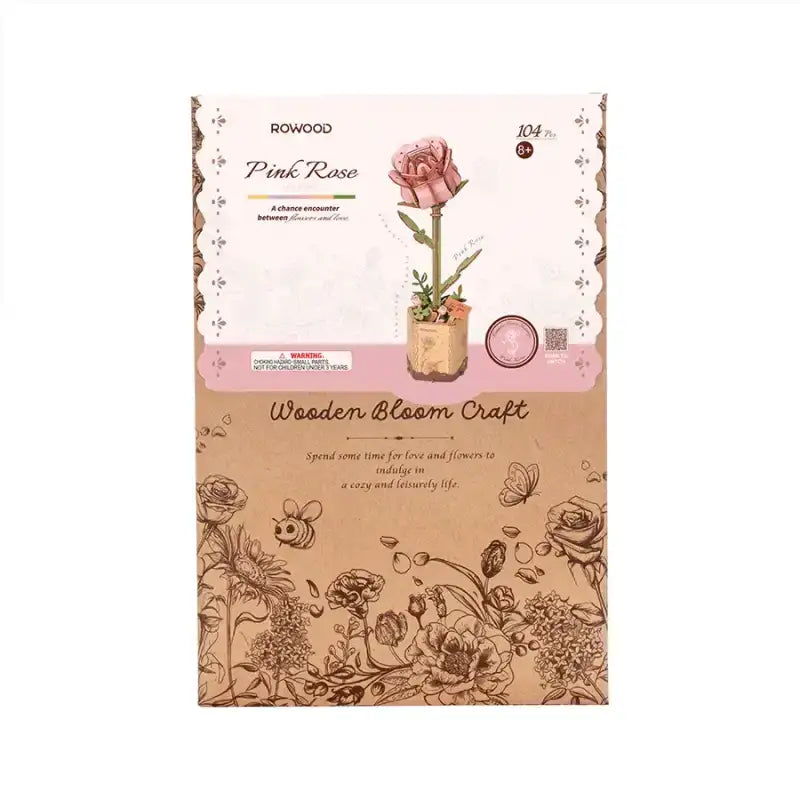 3D Wooden Rose Flower Puzzle