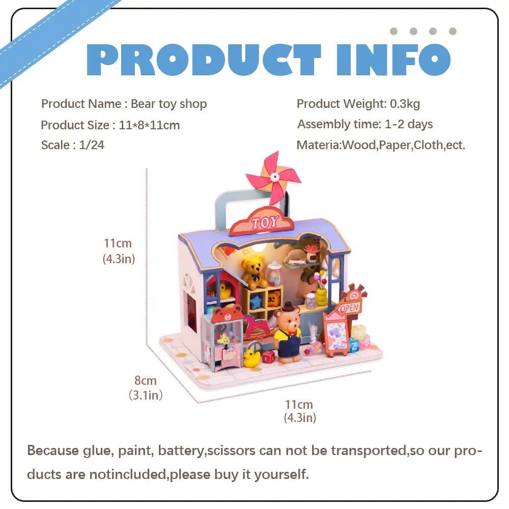 ’Bunny and Bear’ Miniature Dollhouse Kit
