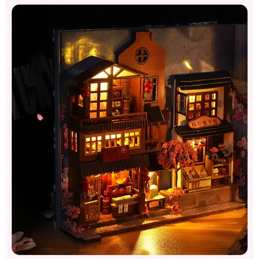 DIY Japanese Sakura Alley Book Nook Kit