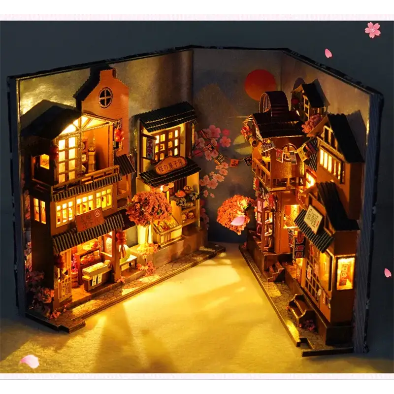 DIY Japanese Sakura Alley Book Nook Kit