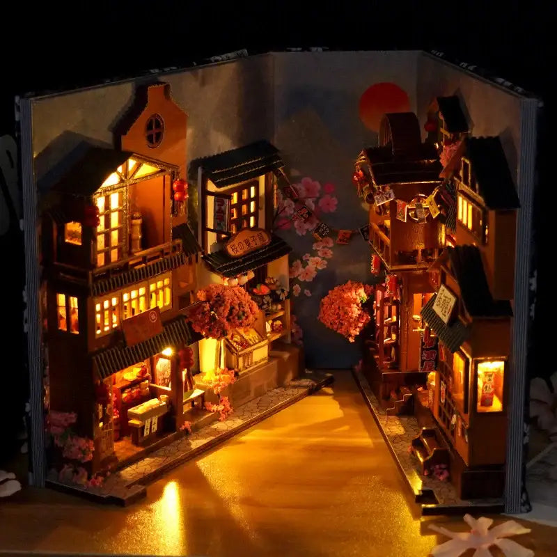 DIY Japanese Sakura Alley Book Nook Kit