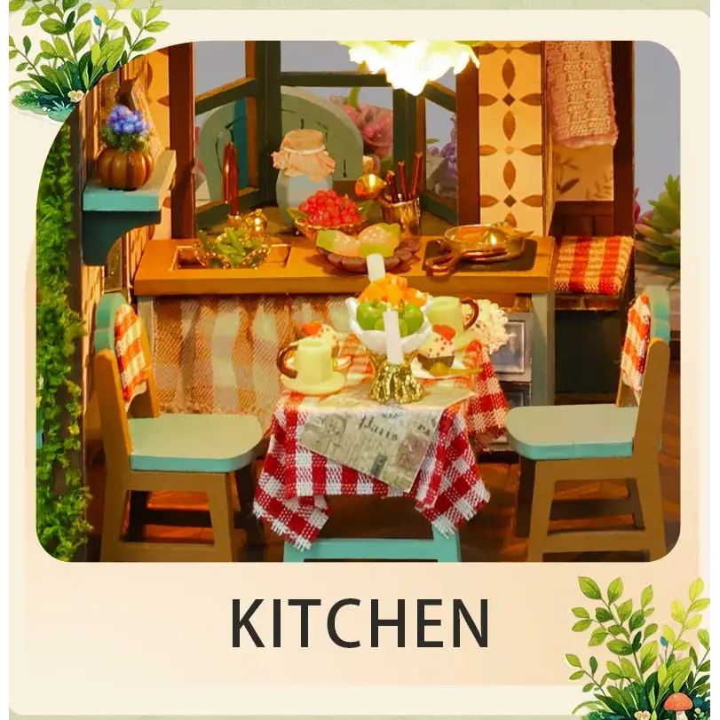 DIY Wooden Fairy Garden Cottage Miniature House Kit