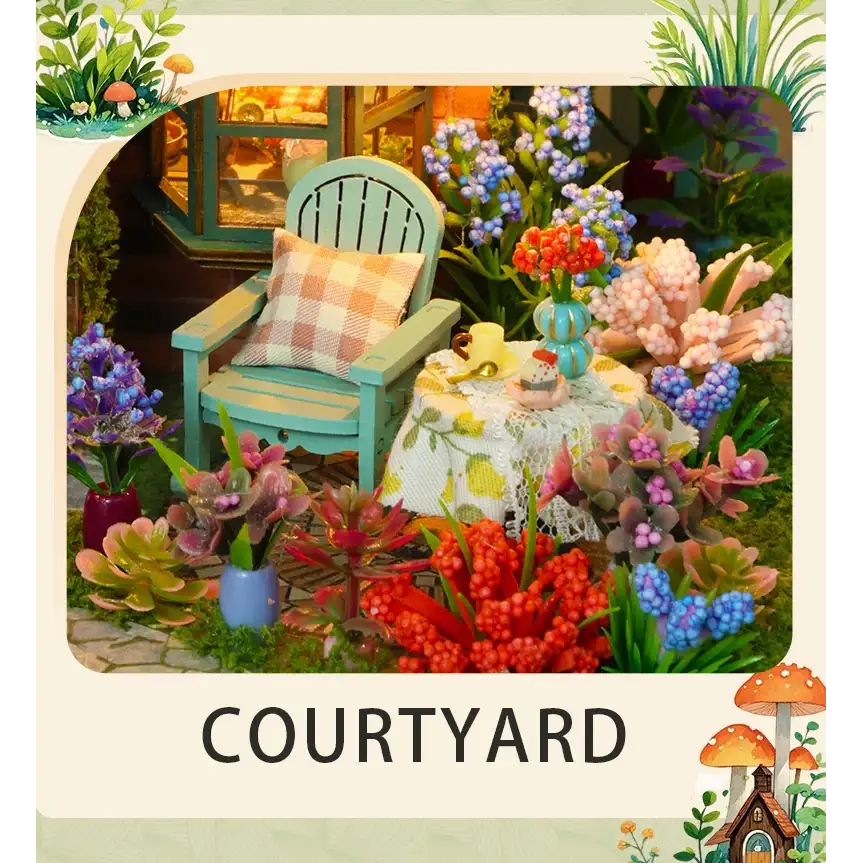 DIY Wooden Fairy Garden Cottage Miniature House Kit