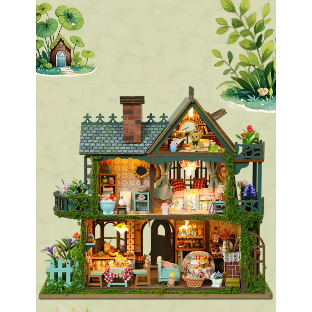 DIY Wooden Fairy Garden Cottage Miniature House Kit