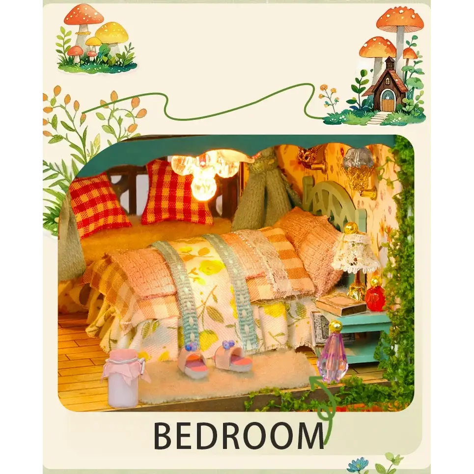 DIY Wooden Fairy Garden Cottage Miniature House Kit