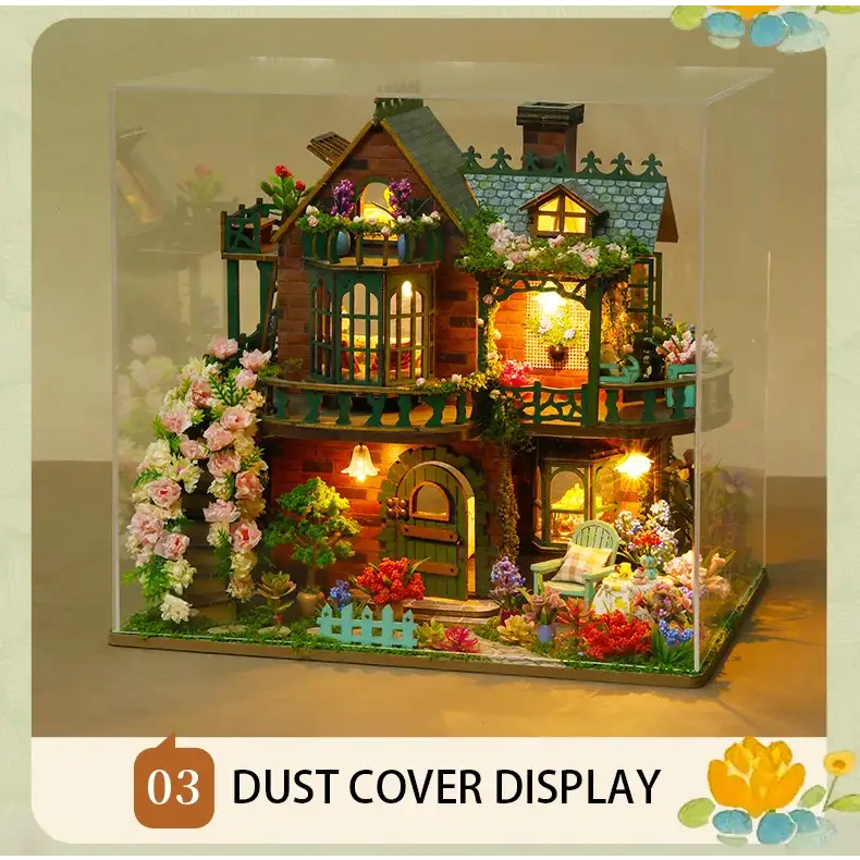 DIY Wooden Fairy Garden Cottage Miniature House Kit