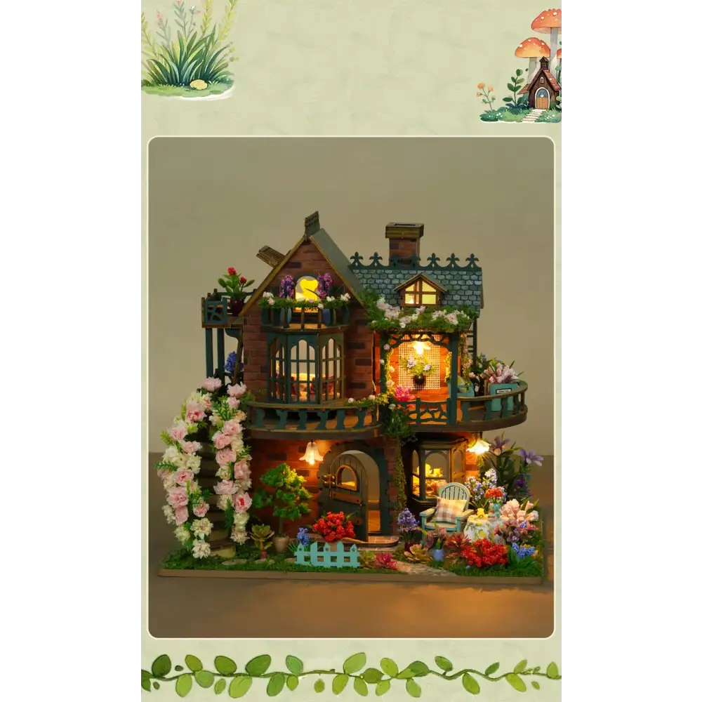 DIY Wooden Fairy Garden Cottage Miniature House Kit