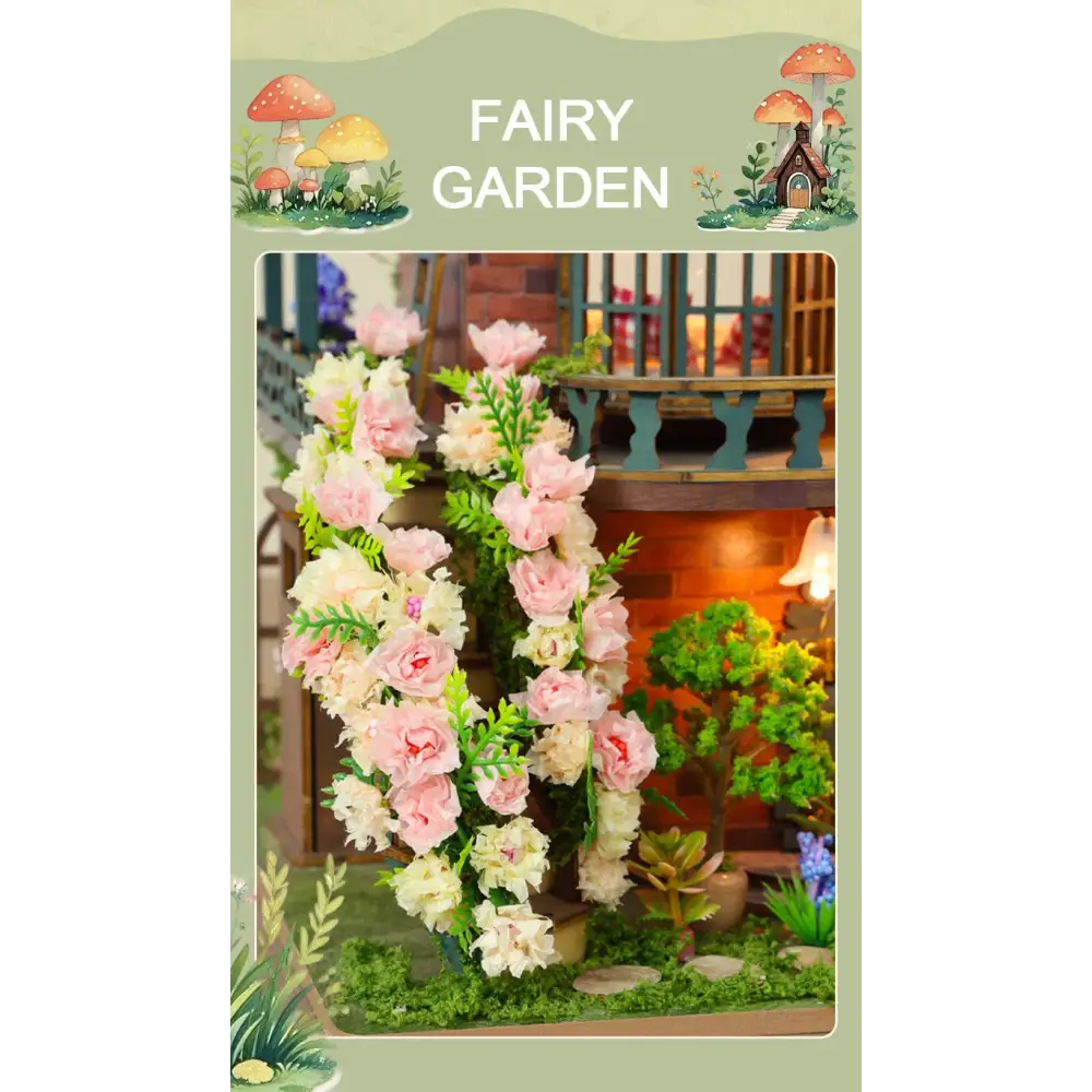 DIY Wooden Fairy Garden Cottage Miniature House Kit