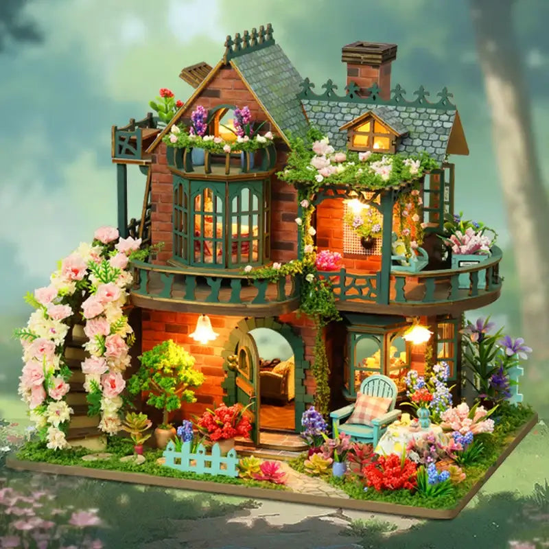 DIY Wooden Fairy Garden Cottage Miniature House Kit