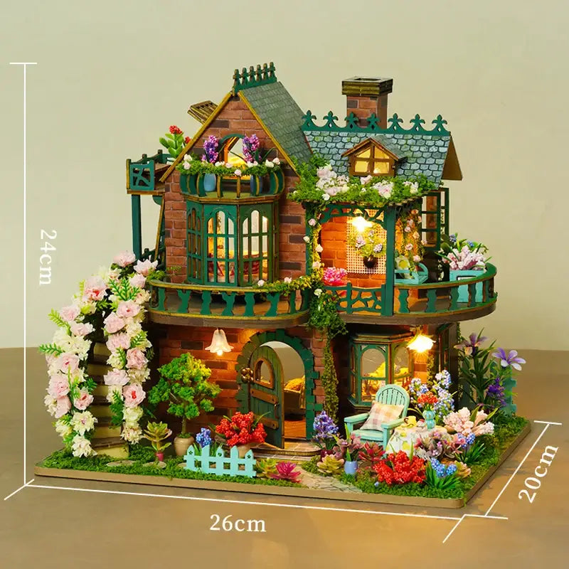 DIY Wooden Fairy Garden Cottage Miniature House Kit