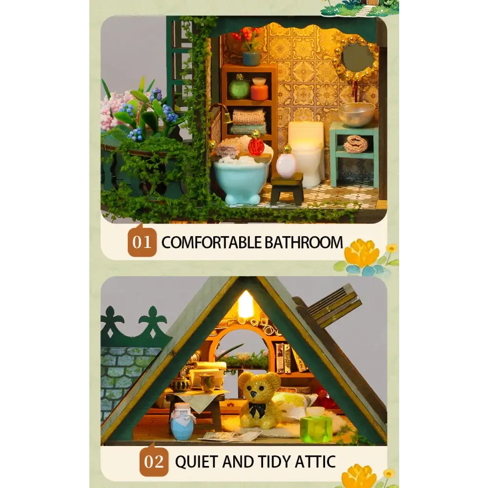 DIY Wooden Fairy Garden Cottage Miniature House Kit