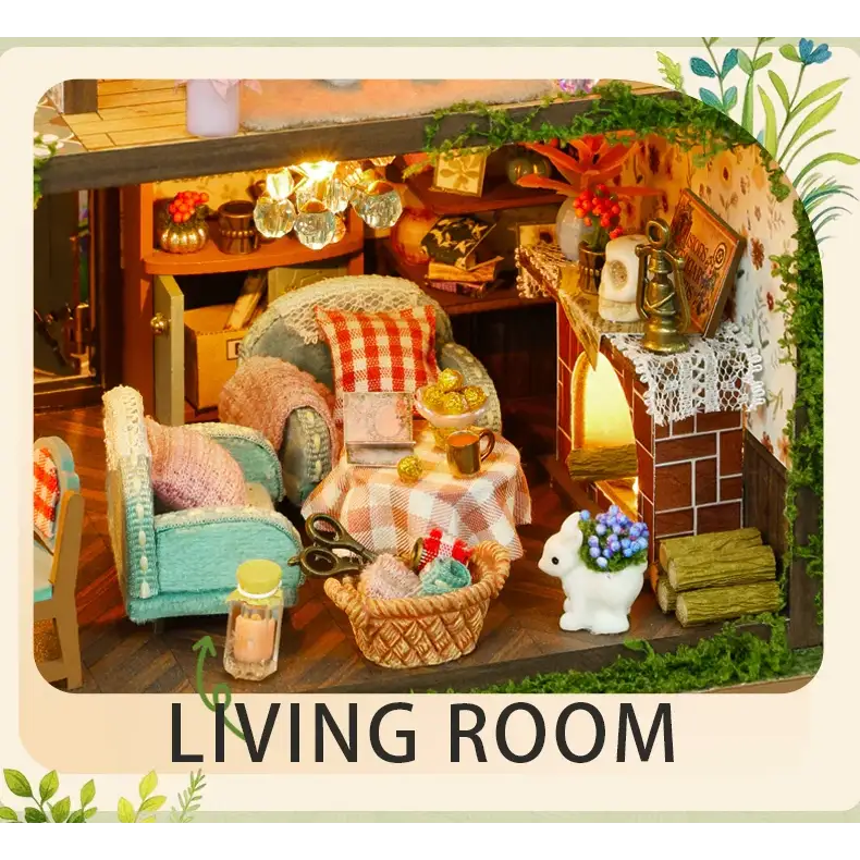 DIY Wooden Fairy Garden Cottage Miniature House Kit