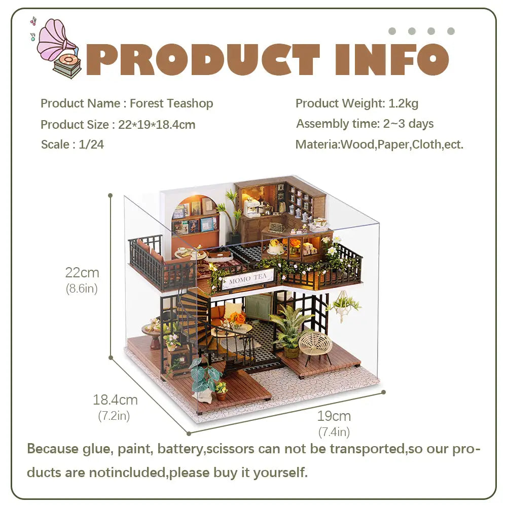 ’Forest Teashop’ Miniature Dollhouse Kit
