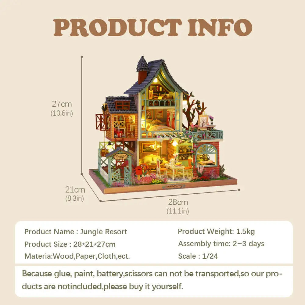 ’Jungle Resort’ DIY Miniature House Kit
