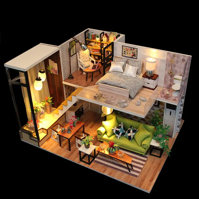 Modern Comfortable Apartment DIY Miniature House Kit – Book Nook Store™