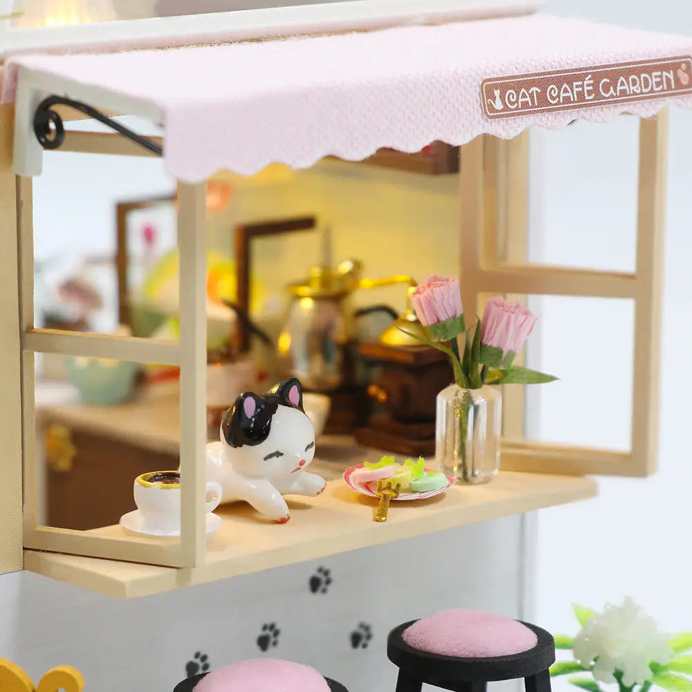 Cat Café DIY Miniature House Kit