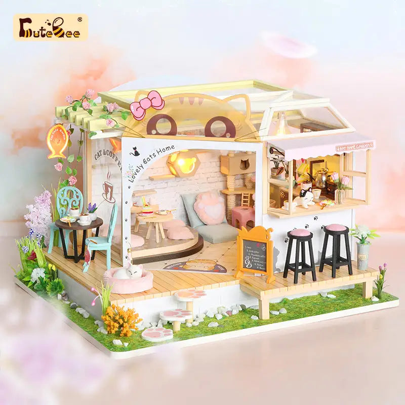 Cat Café DIY Miniature House Kit