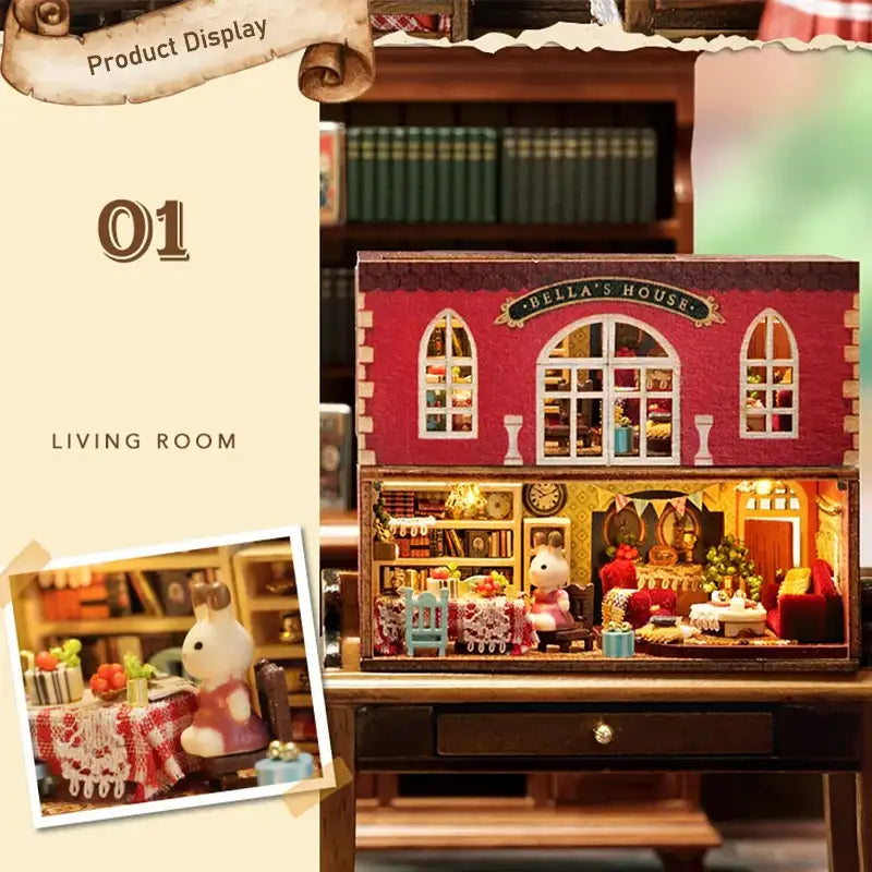 Miniature Dollhouse – Wooden DIY Assembly Kit