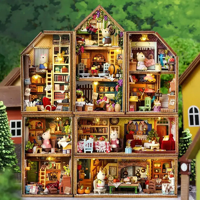 Miniature Dollhouse – Wooden DIY Assembly Kit