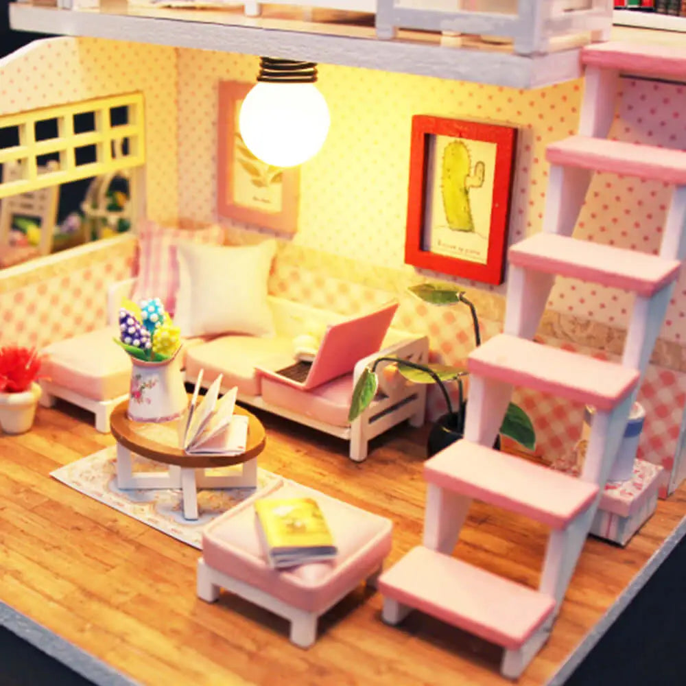 ’Pink Loft’ DIY Miniature House Kit