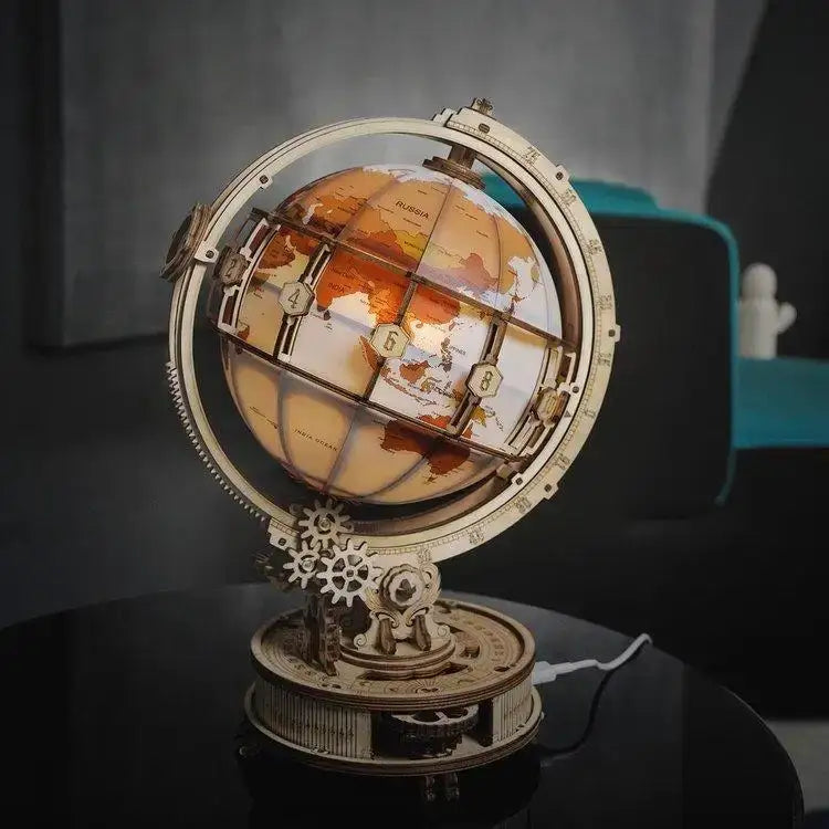 3D Wooden Light-Up Globe Puzzle