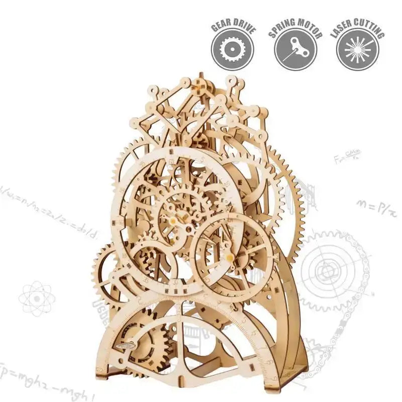 Wooden Mechanical Clock Puzzle ’The Clock’