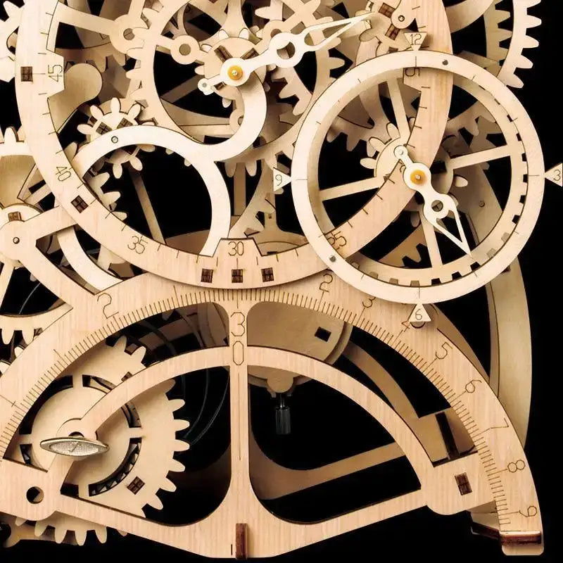Wooden Mechanical Clock Puzzle ’The Clock’