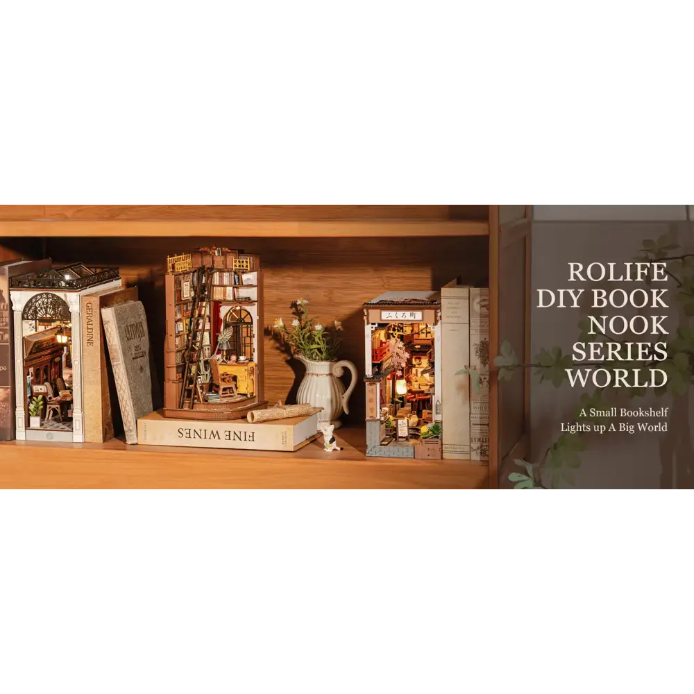 Silent Corner Study – DIY Wooden Book Nook Kit