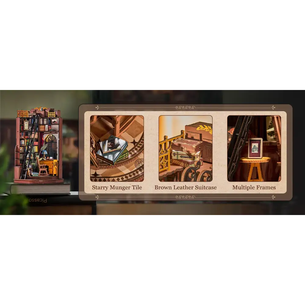 Silent Corner Study – DIY Wooden Book Nook Kit