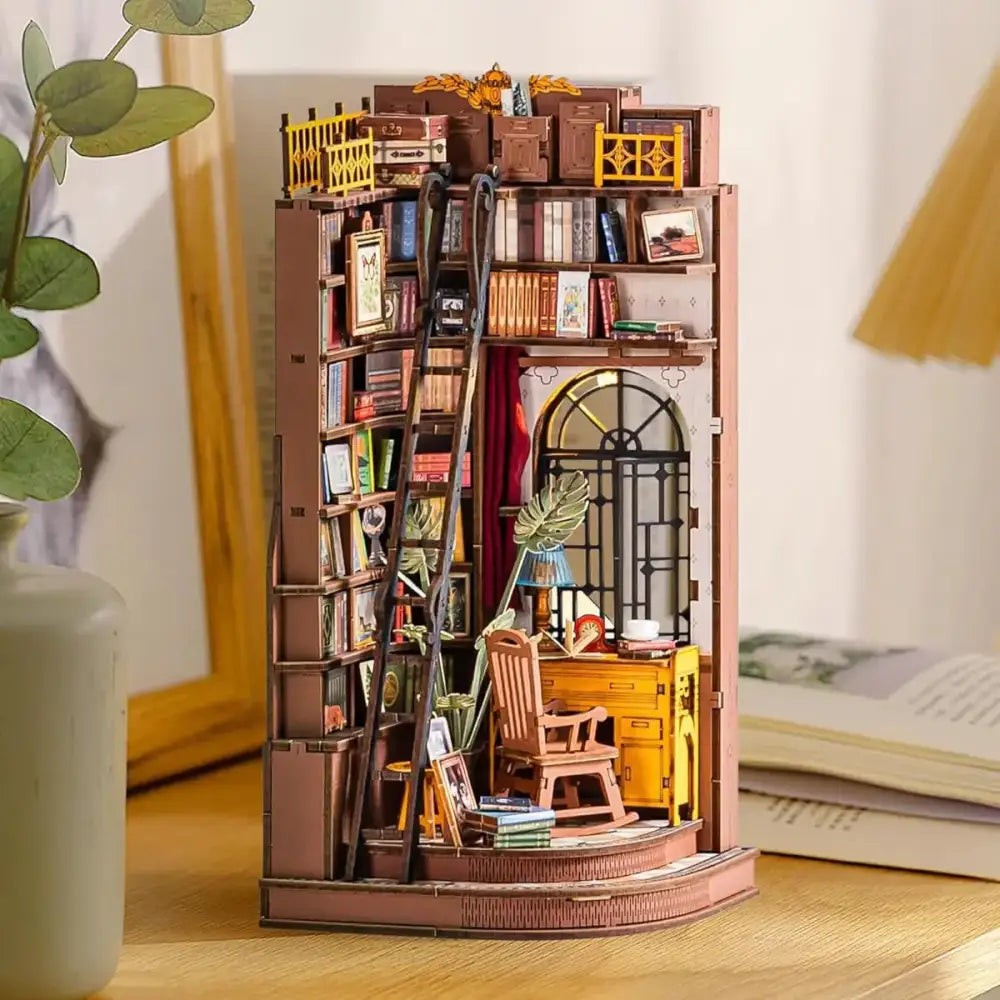 Silent Corner Study – DIY Wooden Book Nook Kit