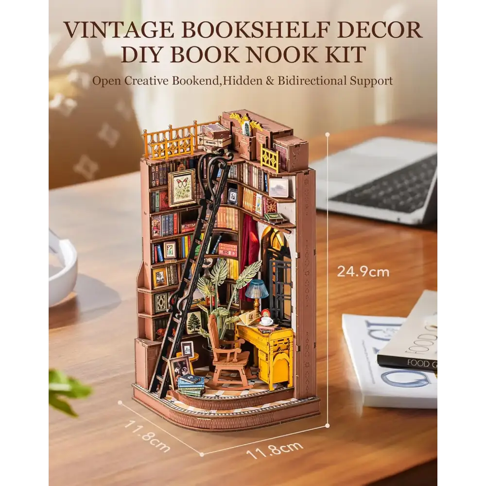 Silent Corner Study – DIY Wooden Book Nook Kit