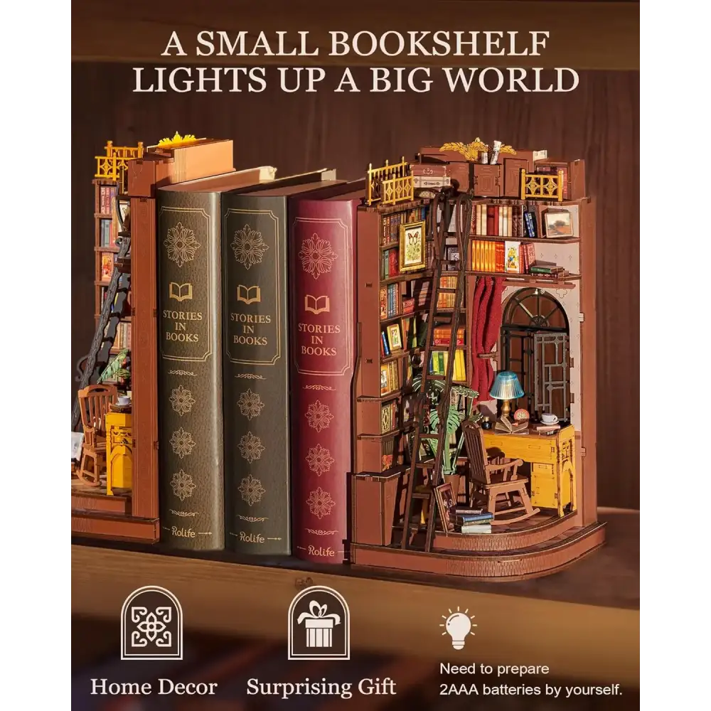 Silent Corner Study – DIY Wooden Book Nook Kit