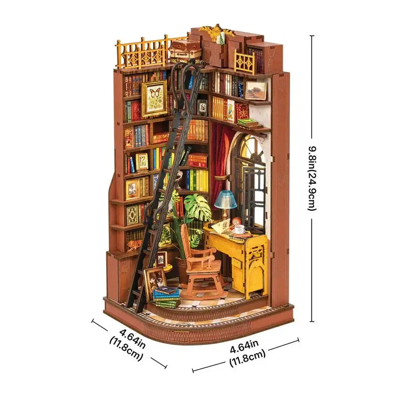 Silent Corner Study – DIY Wooden Book Nook Kit