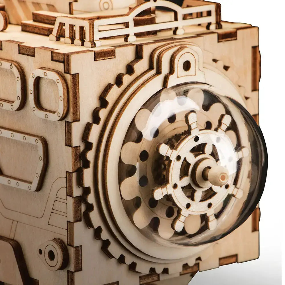 3D Wooden Mechanical Spacecraft Music Box Puzzle