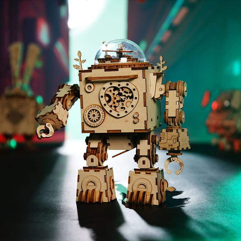 3D Wooden Morpheus Mechanical Robot Puzzle