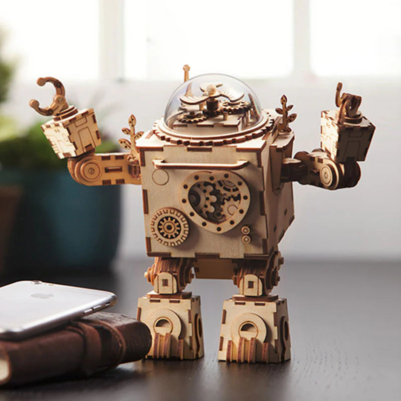 3D Wooden Morpheus Mechanical Robot Puzzle