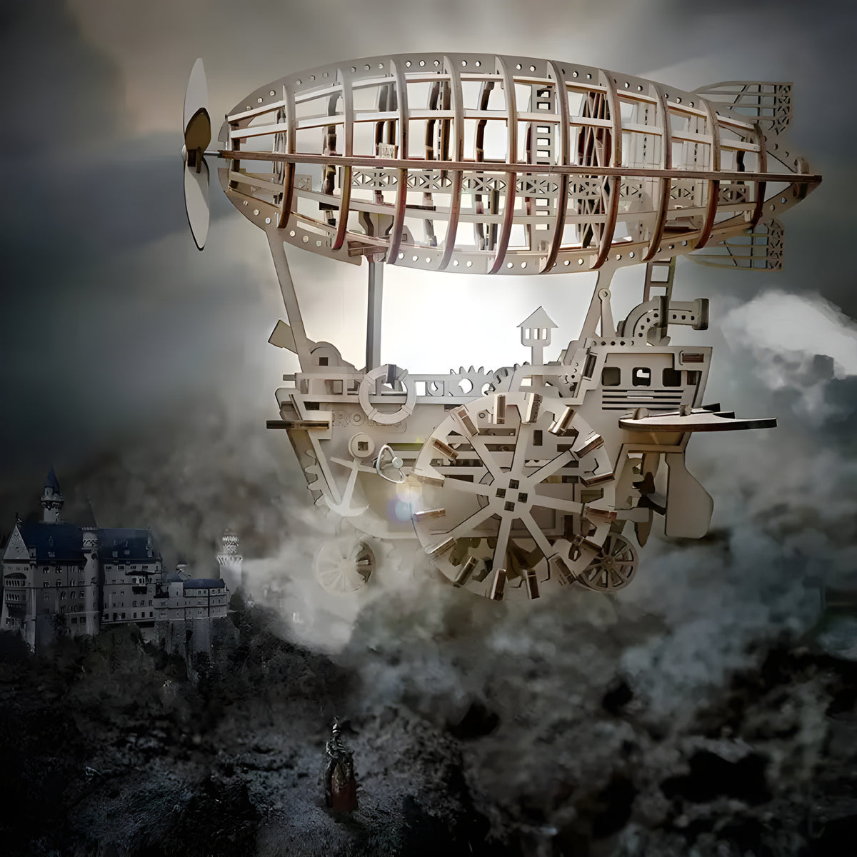 3D Wooden Airship Balloon Puzzle