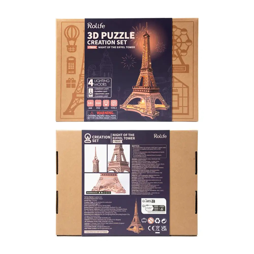 3D Wooden Illuminated Eiffel Tower Puzzle