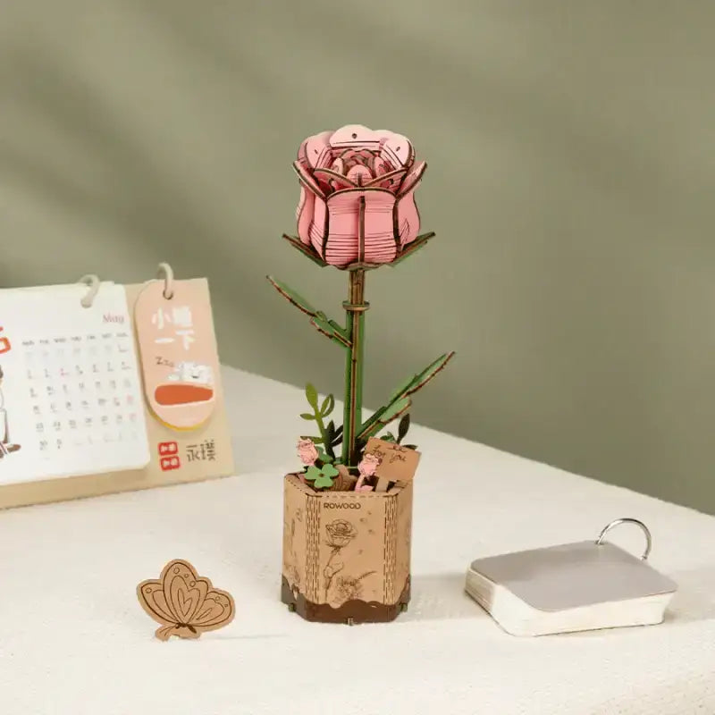 3D Wooden Rose Flower Puzzle