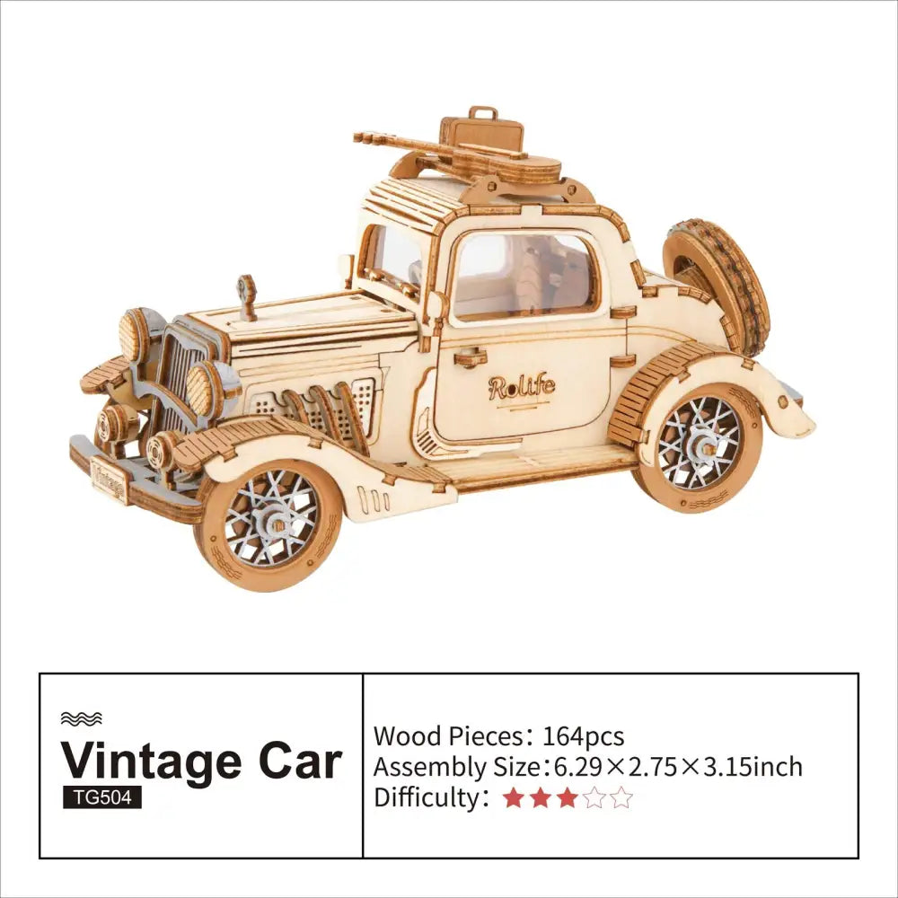 3D Wooden Vintage Car Puzzle