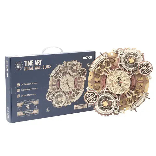 3D Wooden Zodiac Mechanical Clock Puzzle