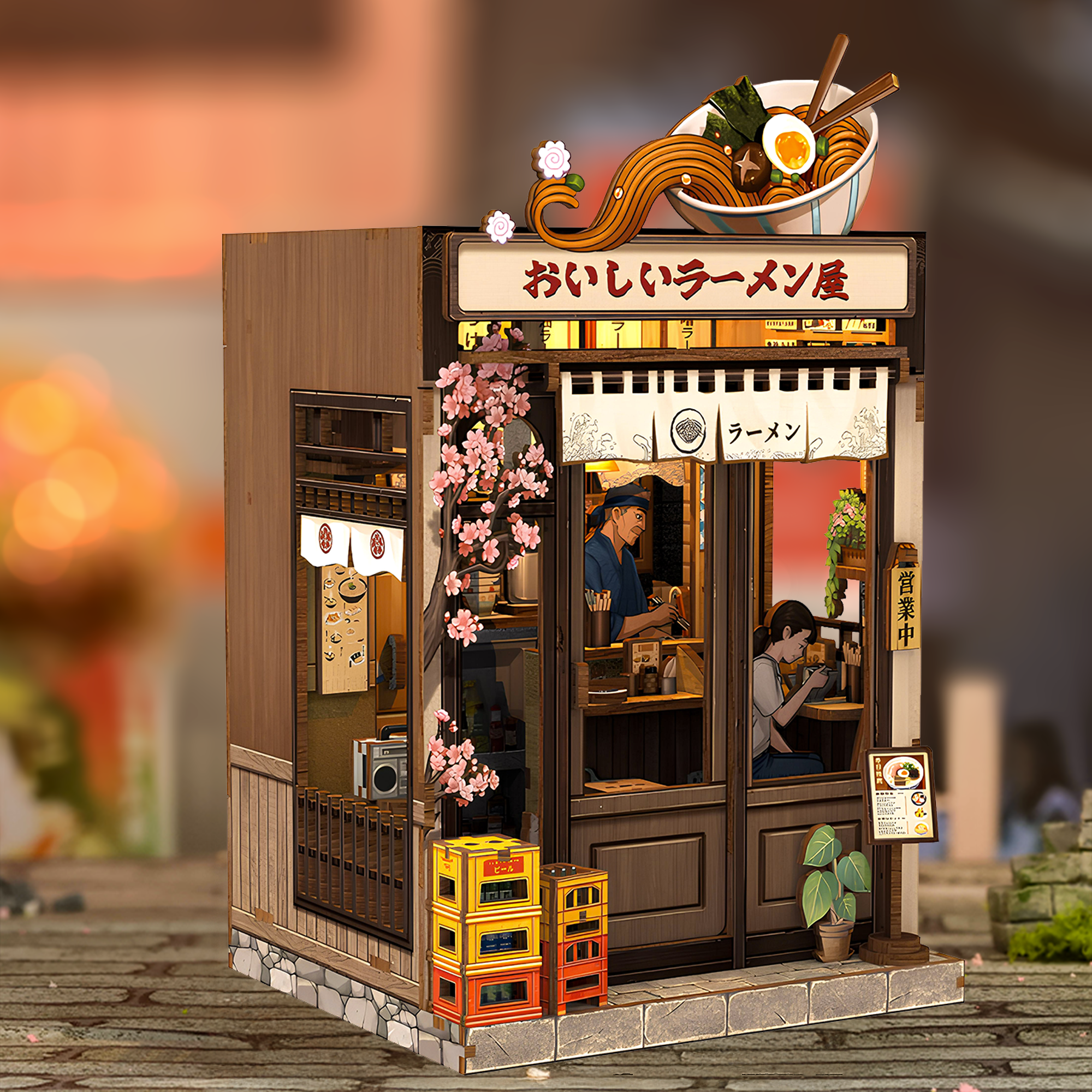 Oishii Kyoto Ramen Shop DIY Book Nook Kit
