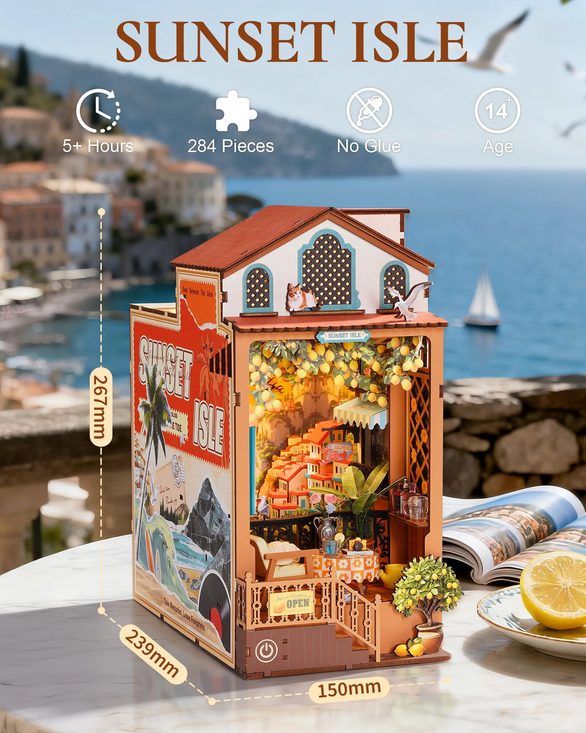 Sunset Isle DIY Book Nook Kit