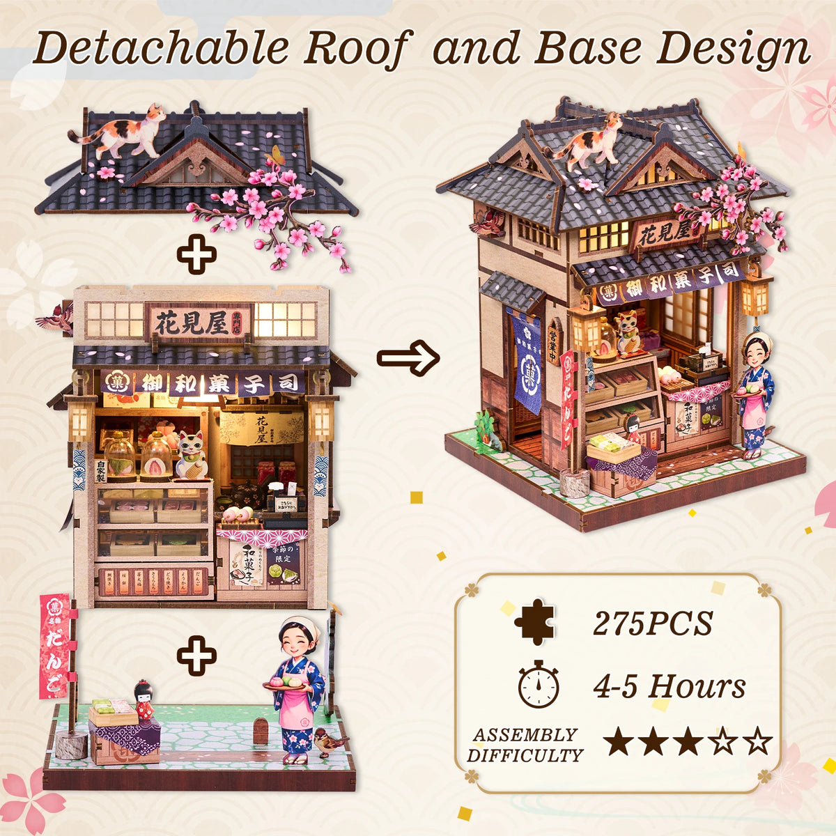 Hanamiya Wagashi Shop DIY Book Nook Kit