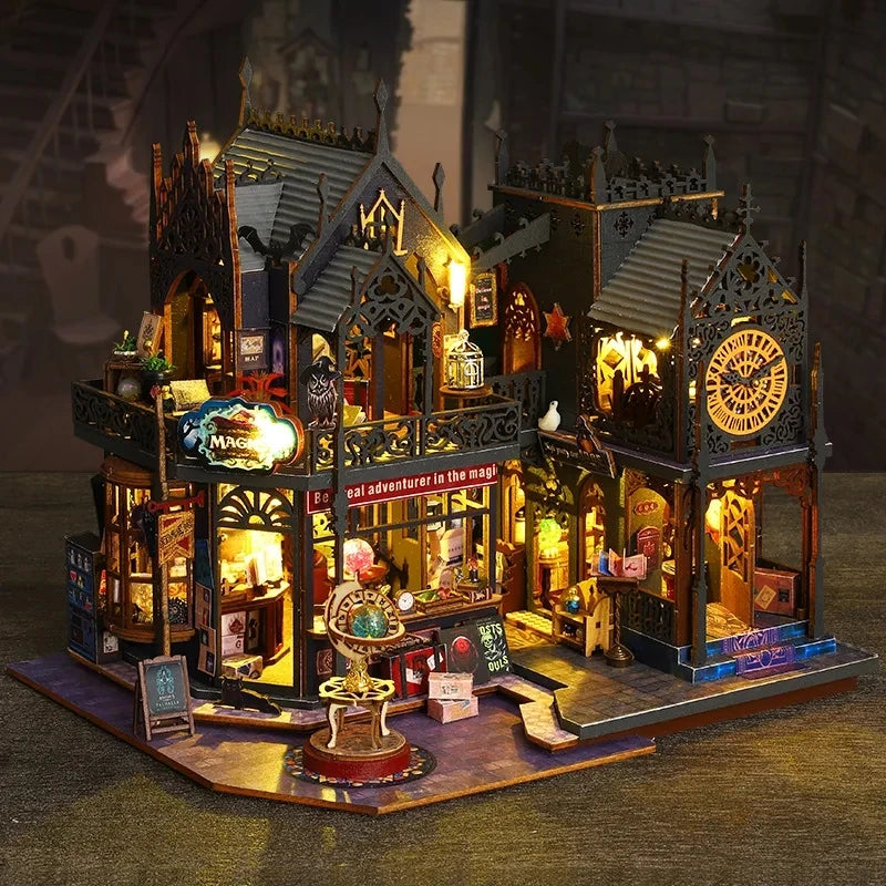 DIY Magic Clock Tower Miniature House Kit