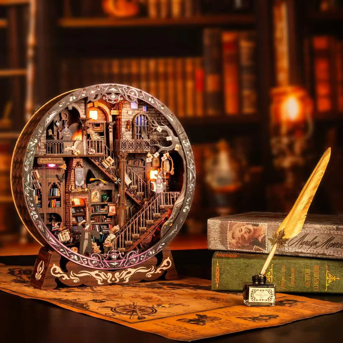 Magic Library Villa DIY Miniature House Kit