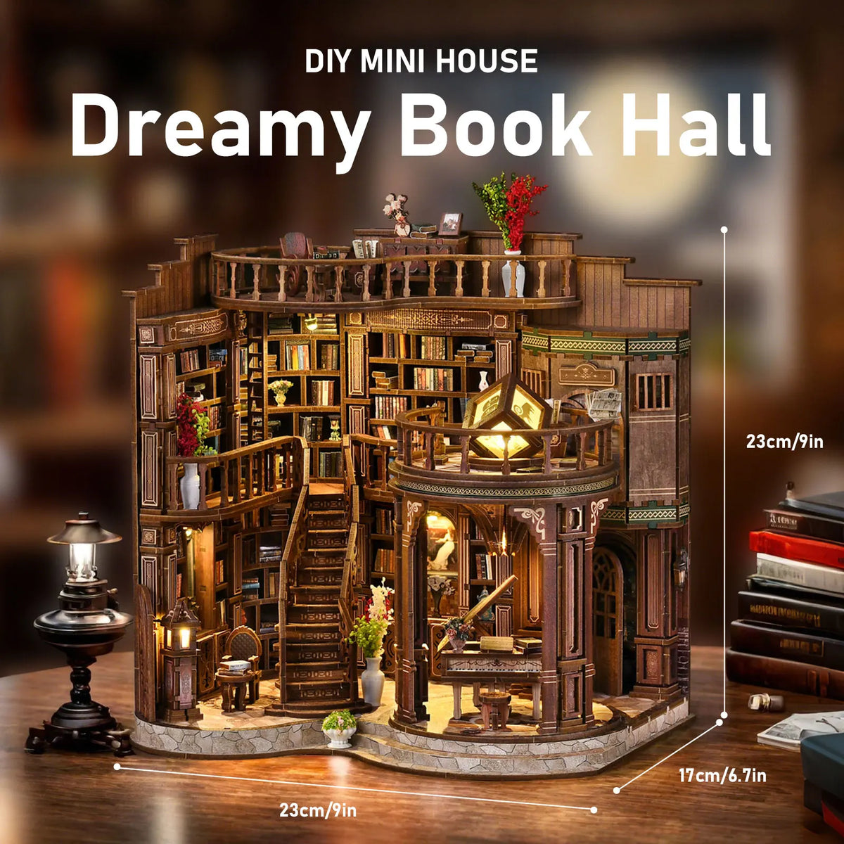 Mini Book Hall DIY Miniature House Kit