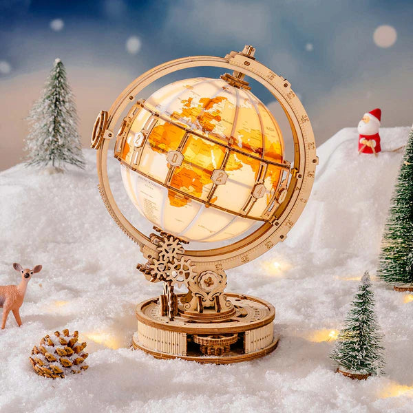 3D Wooden Light-Up Globe Puzzle